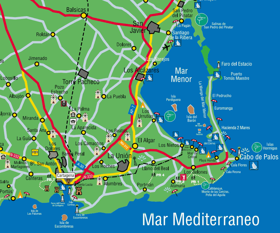 Mar Menor Tourist map
