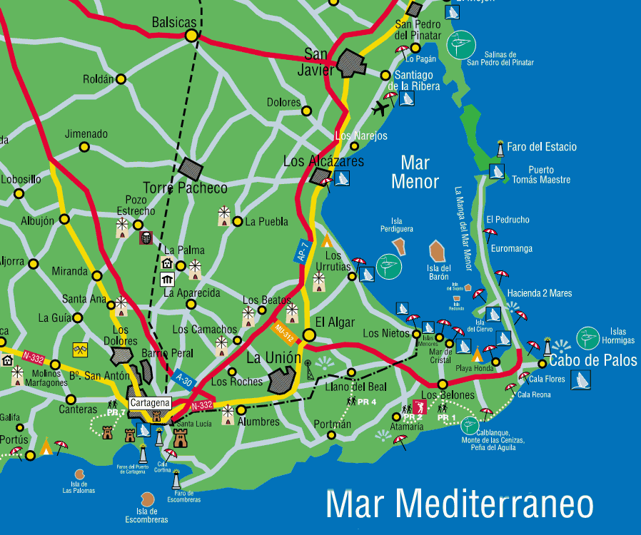 Tourist Map of the Mar Menor Region